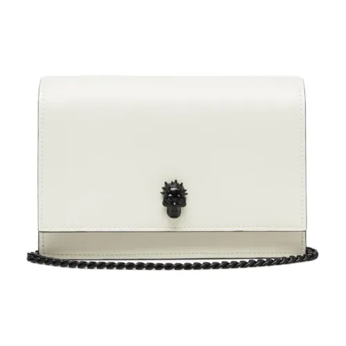 Alexander McQueen Skull Smooth Calf Leather Shoulder Bag, Crossbody Bag Small Size Women's Ivory