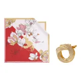 Tulip Red+Silk Scarf Ring