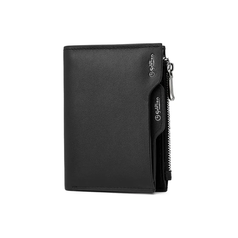 GOLDLION Cow Leather Wallet Coin Purse Regular Men's Black-1