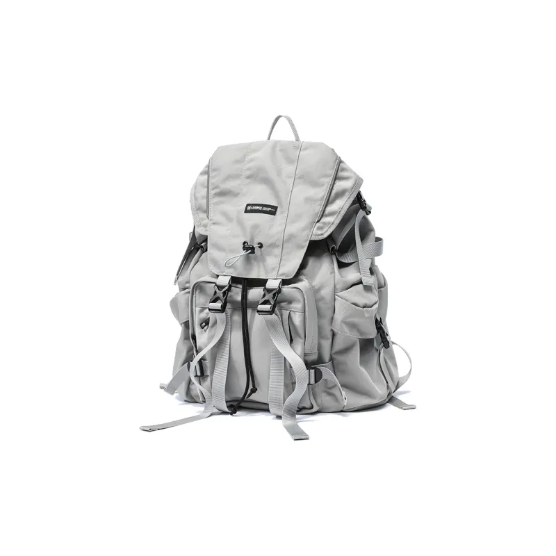 LIVEBOX EN DIRECT Nylon Backpack Large Size Men's Gray/Black-2