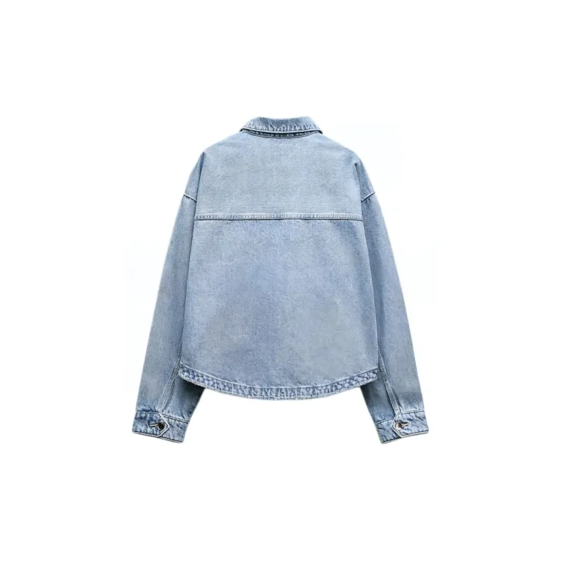 ZARA Denim Jacket Women's Light Blue-1