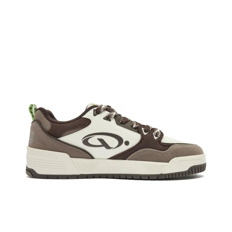 QIAODAN Qi Cheng 4.0 Coverage Slip Resistant Balance Low Top Skateboard Shoes Men's Walnut Ivory-1