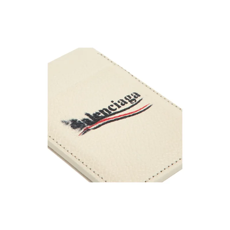 Balenciaga Cash Grained Cow Leather Card Holder Men's Light Beige-5