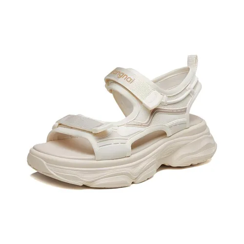 KANGNAI Beach Sandals Women's Black/Ecru