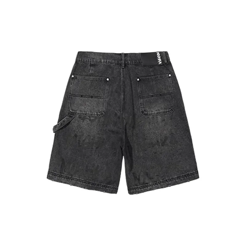 Mishkanyc Denim Shorts Unisex Black-1
