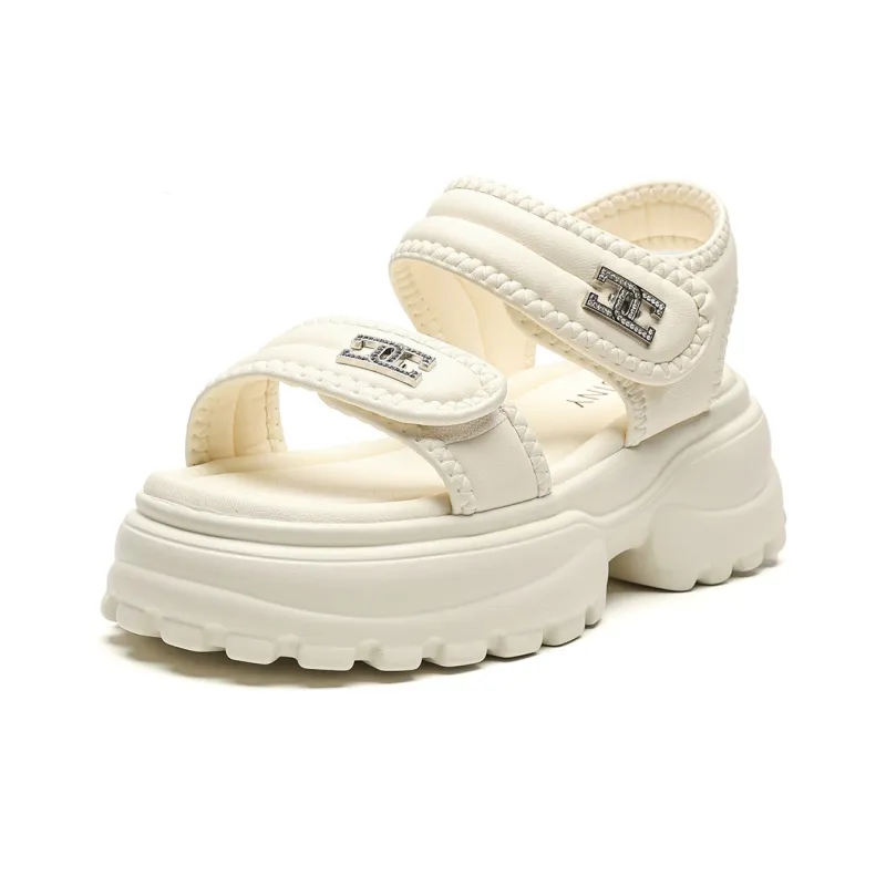 JOSINY Beach Sandals Women's Ecru/Khaki-1