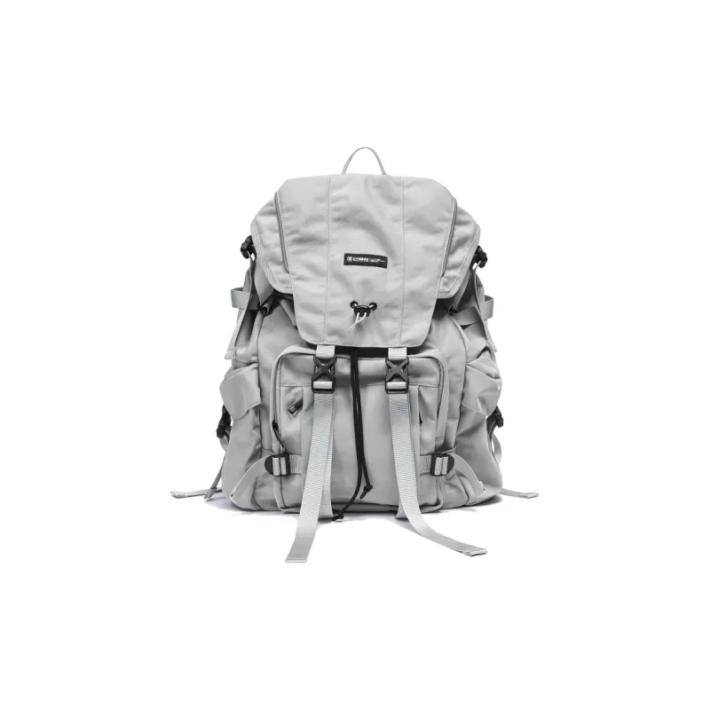 LIVEBOX EN DIRECT Nylon Backpack Large Size Men's Gray/Black-3