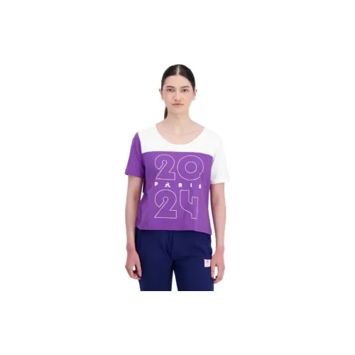 Le Coq Sportif T-Shirts Women's White/Purple