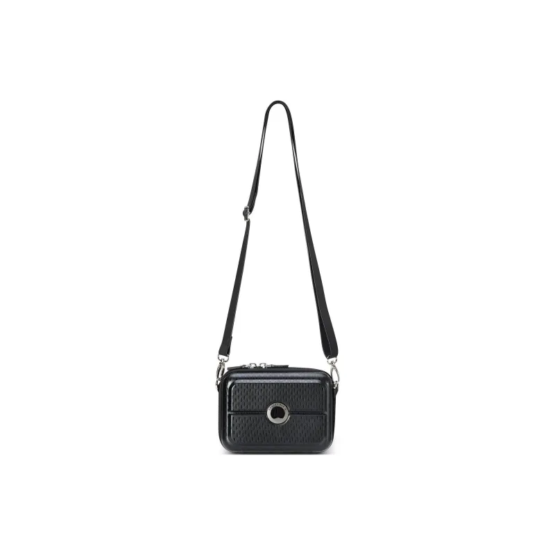 DELSEY Polycarbonate Handbag Shoulder Bag Crossbody Bag Unisex Black-4