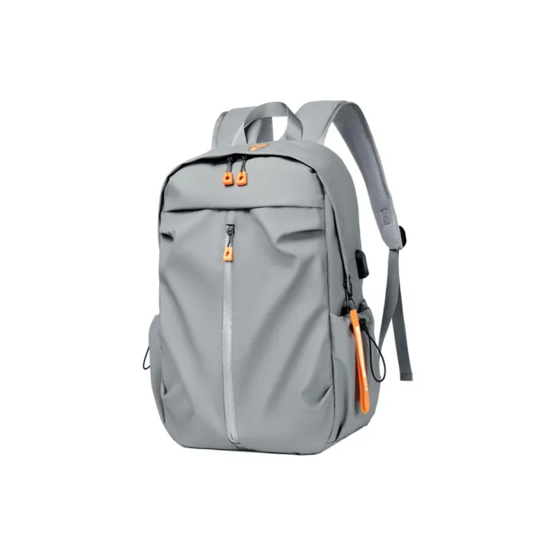 GEERDUN Nylon Backpack Laptop Bag Regular Unisex Black/Light Gray-1