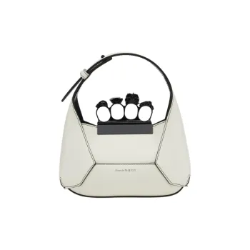 Alexander McQueen Smooth Calf Leather Hobo Bag Handbag Shoulder Bag Mini Women's Ivory