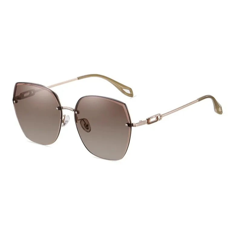 Thunder Pailong Metal Irregular Shape Sunglasses Women's Silver/Gold-1