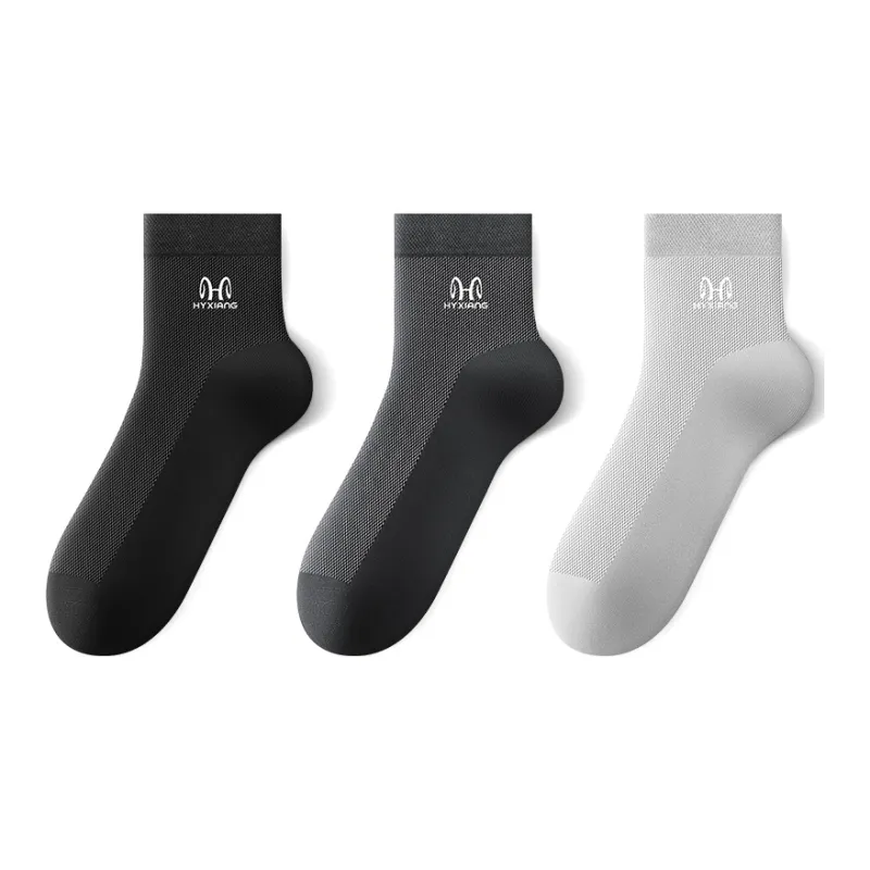 H YXIANG Mid Calf Socks Men's 3 Pack-0