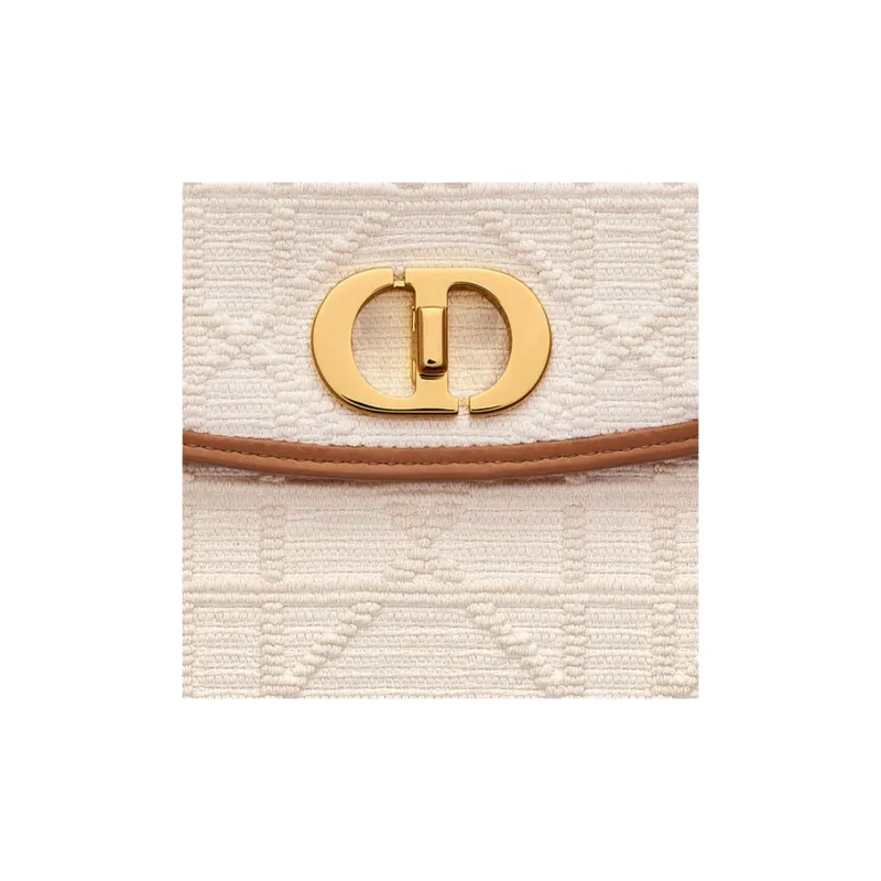 DIOR 30 Montaigne Woven Cotton Clutch Women's Beige-4