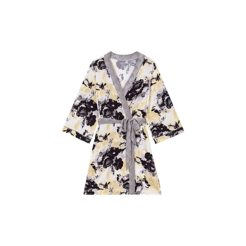JOCKEY Pajama Robe Women's Yellow Dusty Blue