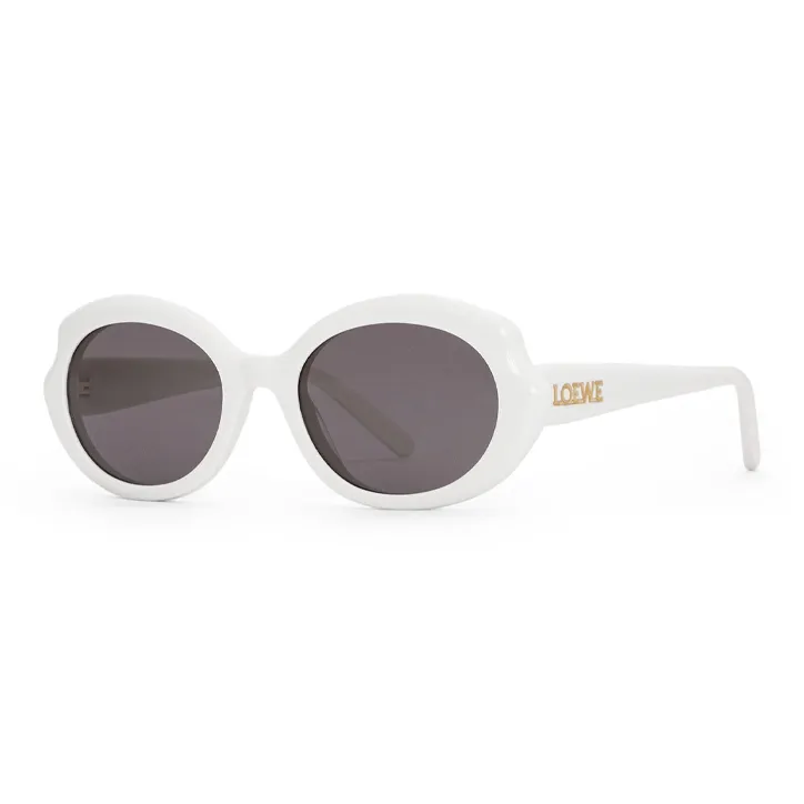 LOEWE Acetate Oval Sunglasses Women's White-0