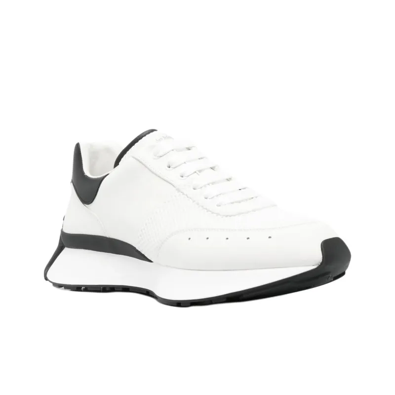 Alexander McQueen Logo Printed Mesh Lace Up Sneakers-1