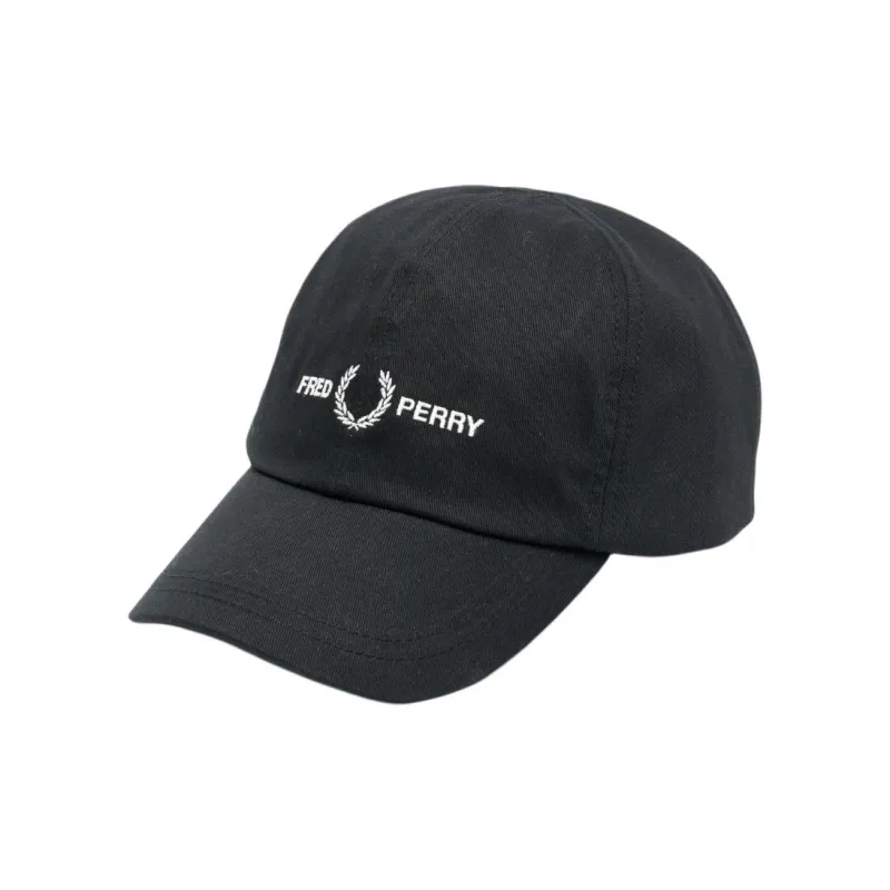 FRED PERRY Cotton Baseball Caps Men's Black-0