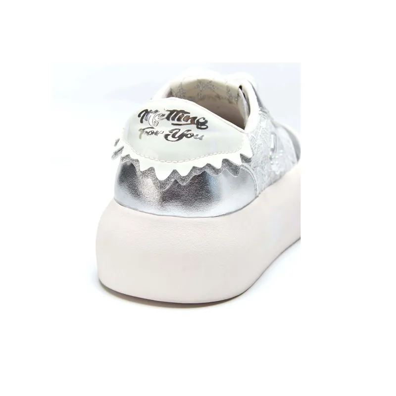 HERLOOK Fusion Collection German Army Trainers Low Top Skateboard Shoes Women's Silver-2