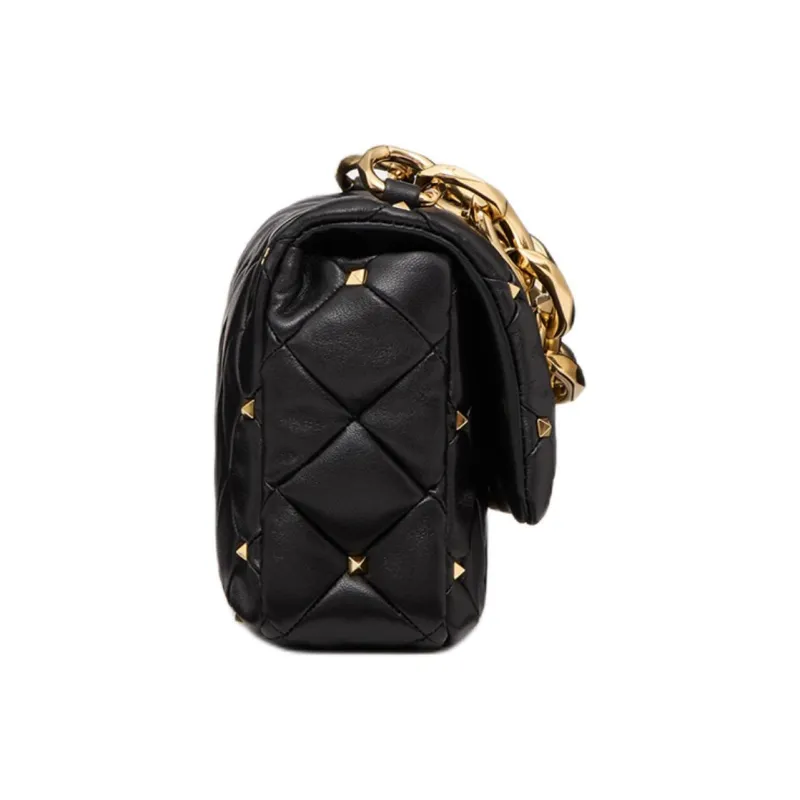 Valentino ROCKSTUD SPIKE Sheepskin Shoulder Bag Crossbody Bag Women's Black-2