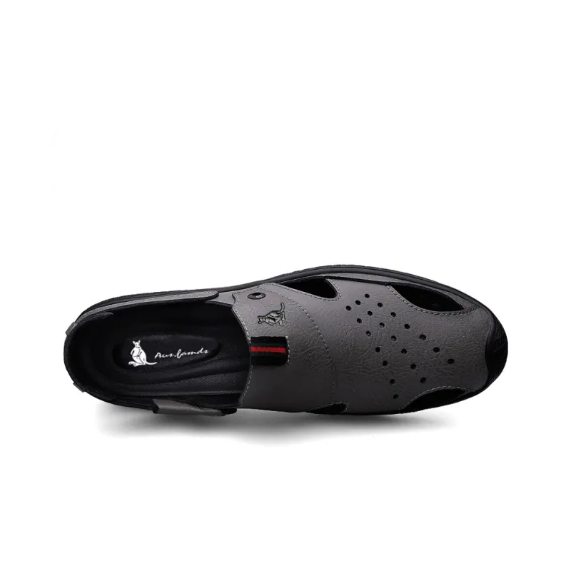 AUSFAMDS Casual Shoes Men Low Top Black-5