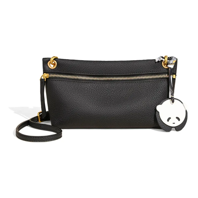 COMELY Cow Leather Bonded Synthetic Leather Shoulder Bag Crossbody Bag Small Size Women's Gray/Black-7