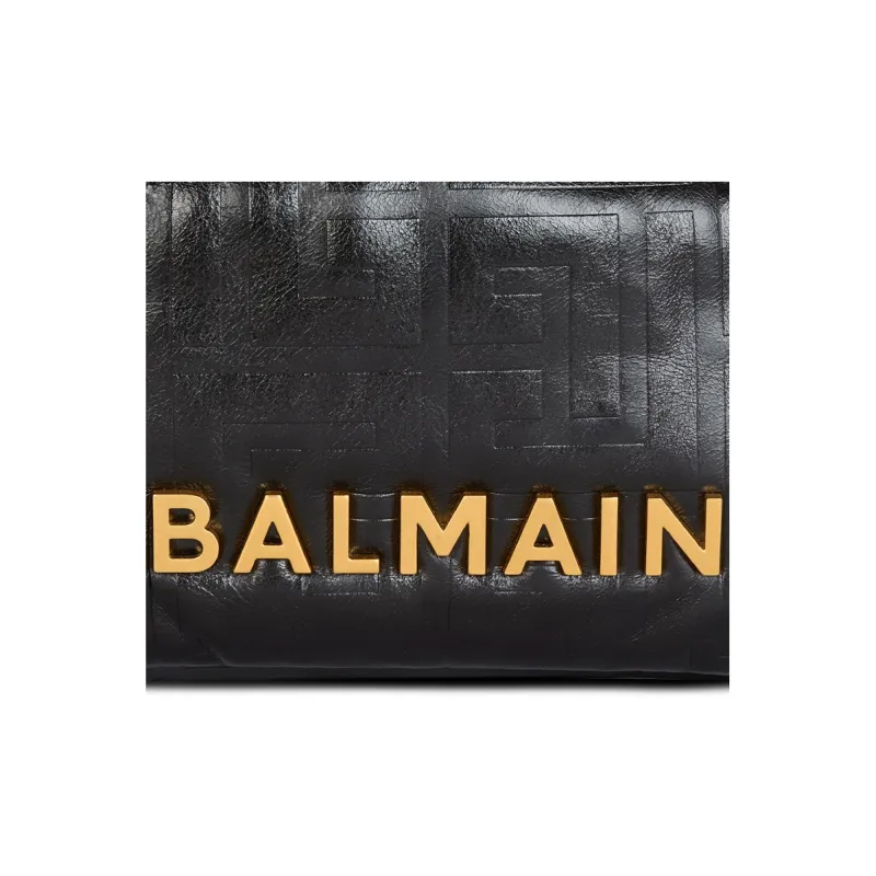BALMAIN Crackled Small 1945 Soft Tote Bag-6