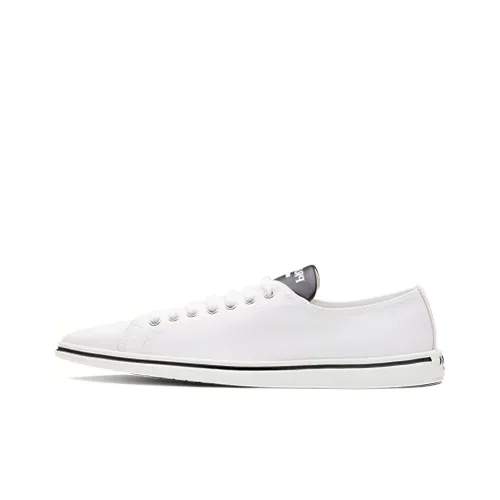 PRADA Low Top Stylish Skateboarding Shoes Women's White Black