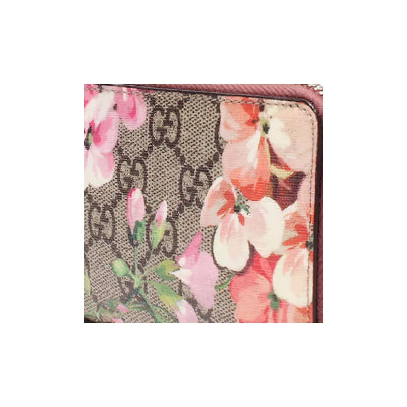 GUCCI Geranium Print Canvas With Leather Wallet Women's Ebony/Pink-6