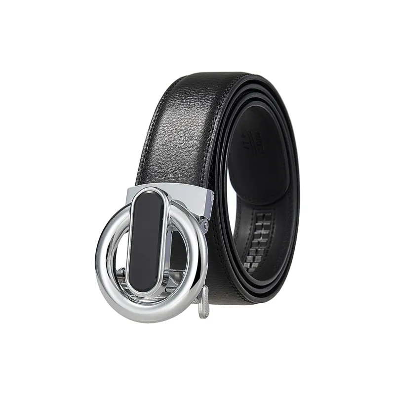 Lanza Designed Trendy Automatic Buckle Luxury Business Watch Leather Belts Men's Width 3.5cm-0