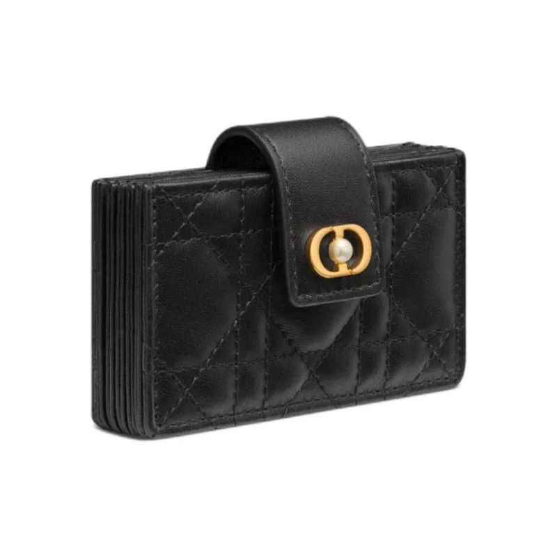 DIOR Lambskin Card Holder Women's Black-1