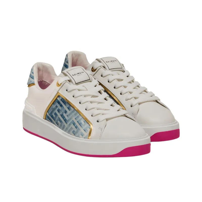 BALMAIN B Court Panelled Leather Sneakers Women's-2