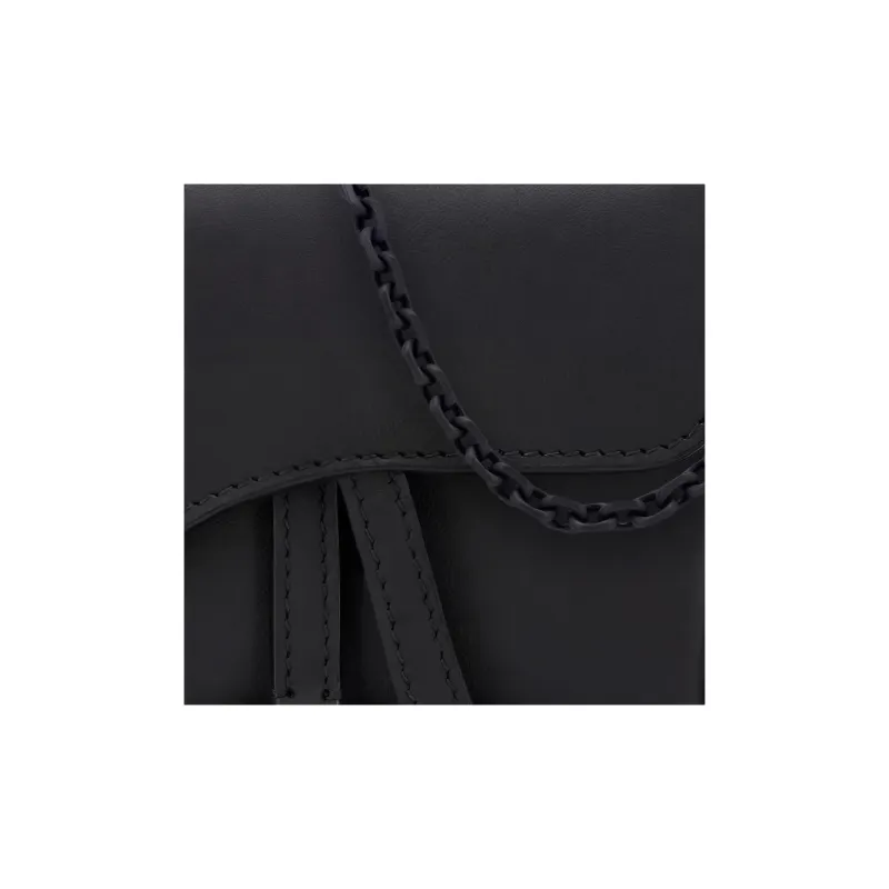 DIOR Saddle Matte Cow Leather Saddle Bag Handbag Shoulder Bag Crossbody Bag Women's Black-4