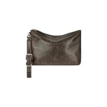 GIVENCHY Voyou Distressed Leather Clutch Men's Beige & Brown