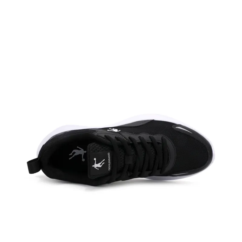QIAODAN Shock Absorbing, Non Slip, Wear Resistant, Breathable And Lightweight Casual Running Shoes Men's Black White-2