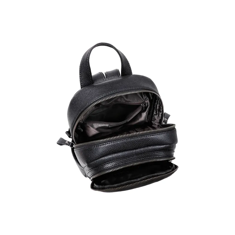 PT'SON Cow Leather Backpack Regular Unisex Black-2