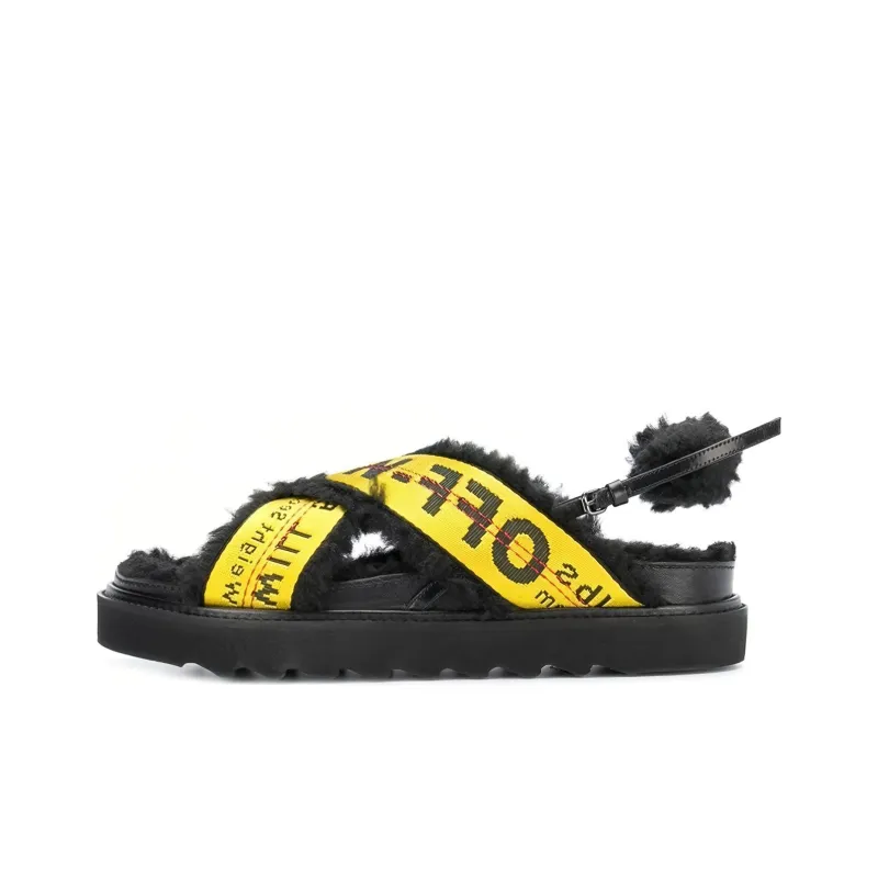 OFF-WHITE Strap Sandals Women's Black Yellow-0