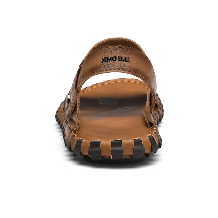 XIMO BULL Beach Sandals Men Khaki/Dark Brown-3