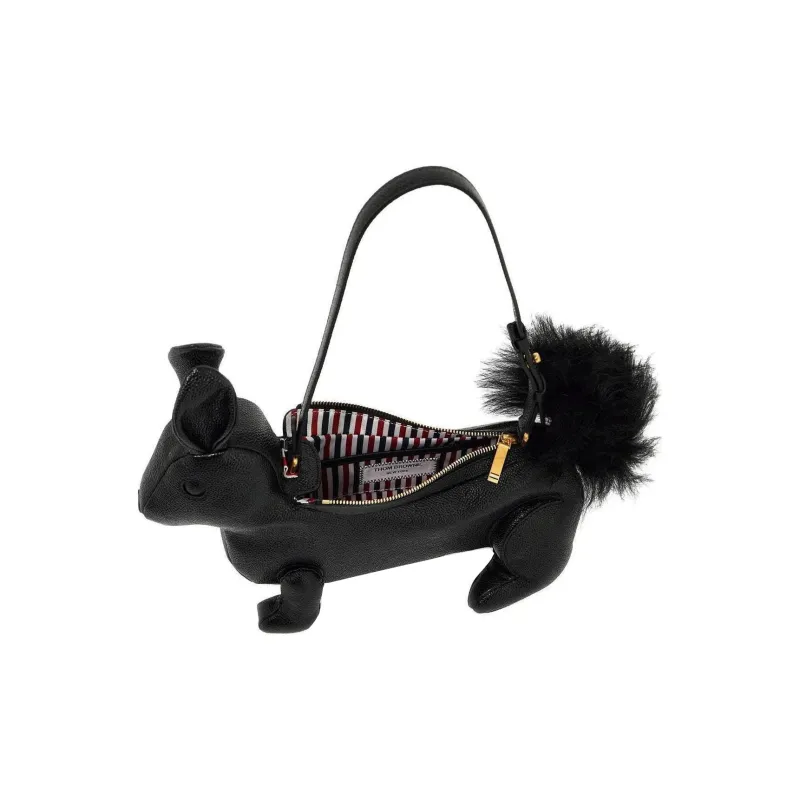 THOM BROWNE Squirrel Motif Zipped Shoulder Bag-1