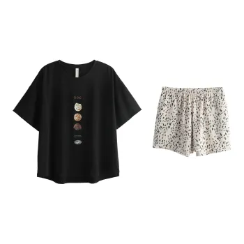 XUANZHITING Pajama Set Women's Black