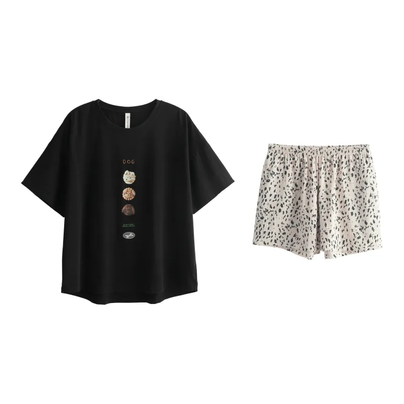 XUANZHITING Pajama Set Women's Black-0