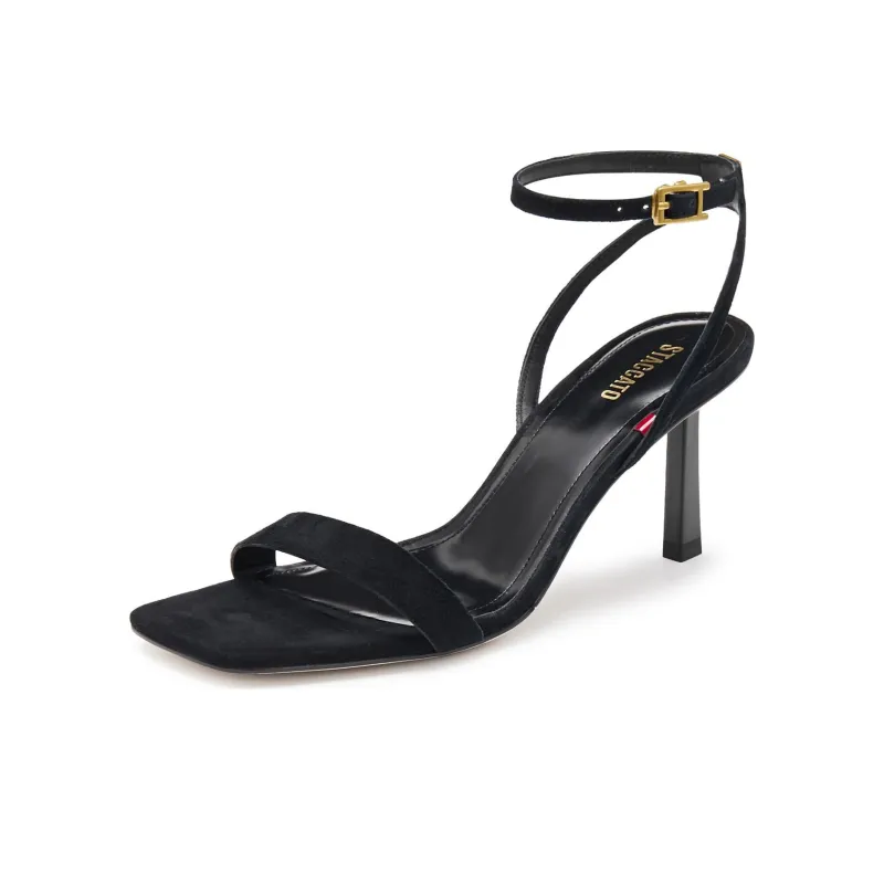 Staccato Vivian Viviann One Strap Sandals 7.5cm Women's Elegant Black-1