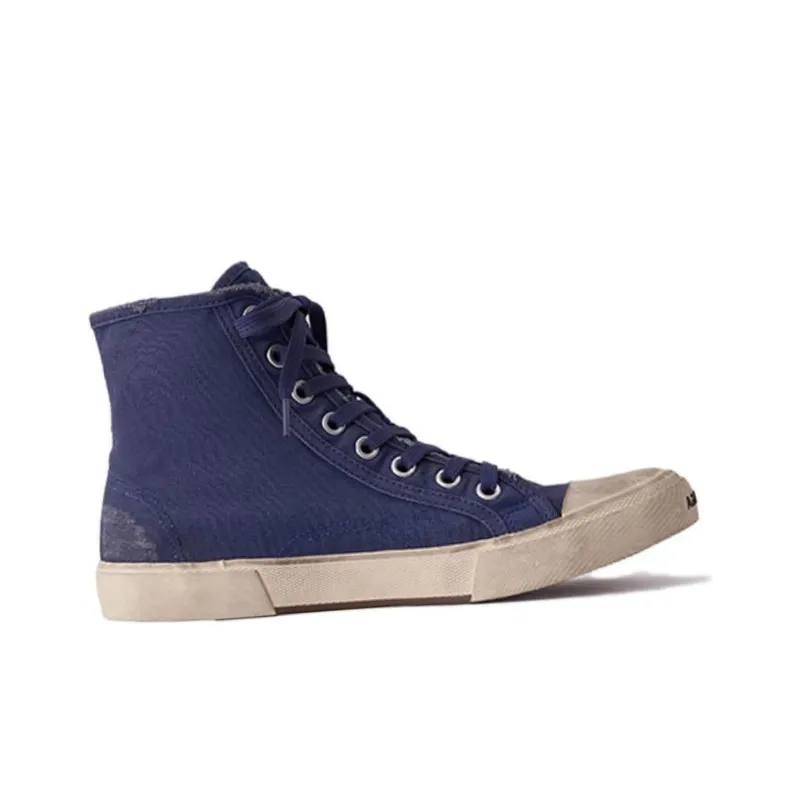 Balenciaga Paris Low Top Sneakers 'Indigo Destroyed Cotton And White Rubber'-1