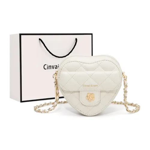 Simvay Clos Cow Leather Patchwork Synthetic Leather Heart Bag Crossbody Bag Extra Mini Women's