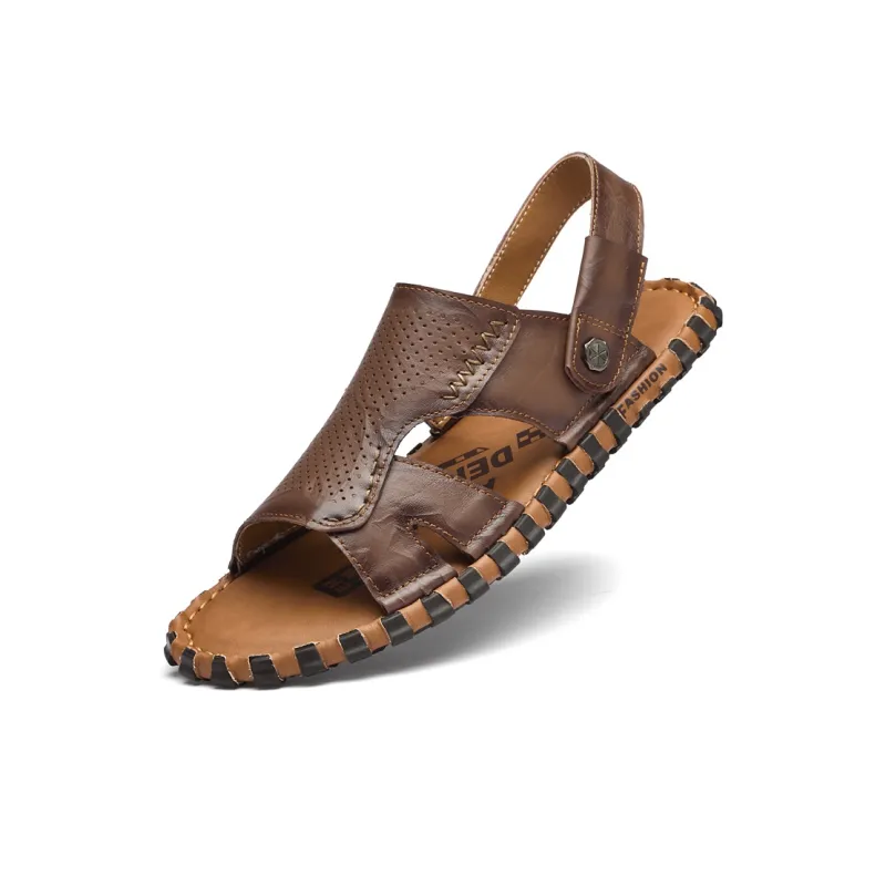 XIMO BULL Beach Sandals Men Khaki/Dark Brown-6