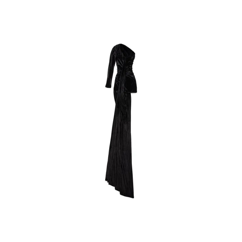 Balenciaga FW24 Long Sleeved Dresses Slim Fit Women's Black-1