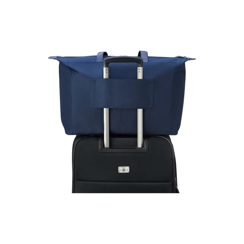 DELSEY Polyester Nylon Blend Tote Bag Shopping Bag Shoulder Bag Handbag Unisex Blue-4