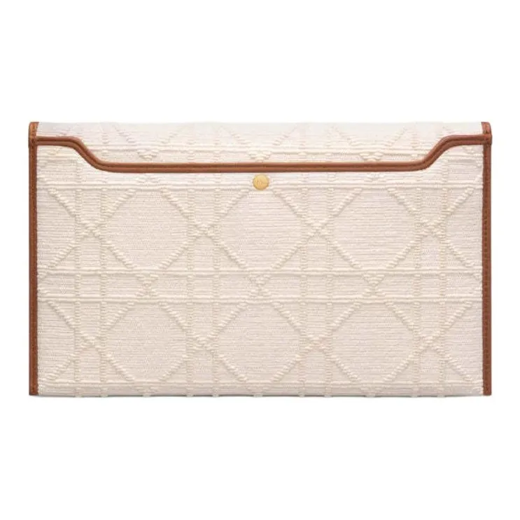 DIOR 30 Montaigne Woven Cotton Clutch Women's Beige-2