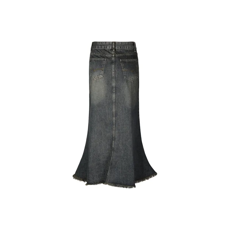 Wen Shan Denim Long Skirt Women's-1