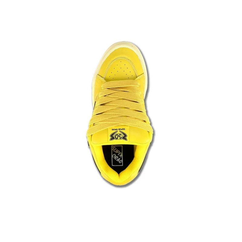 LuzaoT SUPER DRAG Lightning Puffy Shoes Anti Slip Wear Resistant Low Top Skateboard Shoes Unisex Banana Yellow-4